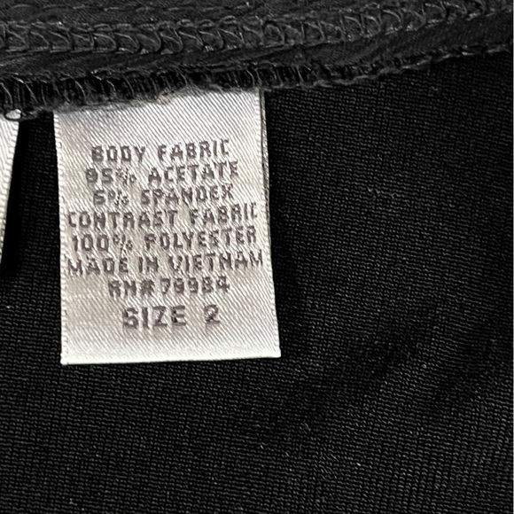 Chico’s Travelers Size 2 Large Black Open Cardigan Lace Gold Chain Trim Slinky - Picture 8 of 11